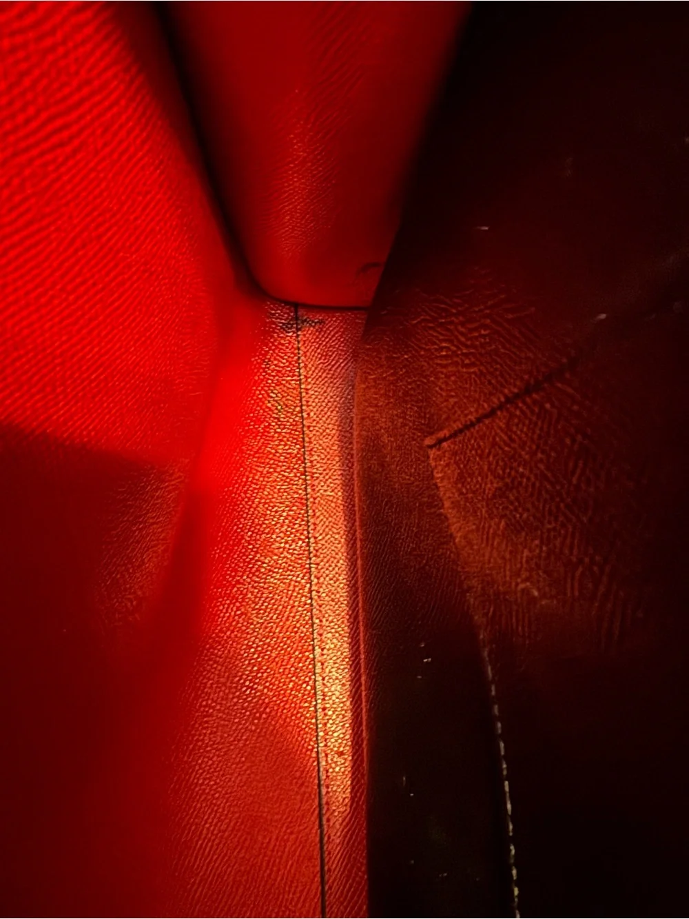 Coach Black Leather Tote with Red Interior Accent